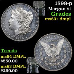 1898-p Morgan Dollar $1 Grades Select Unc+ DMPL