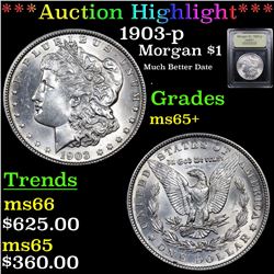 ***Auction Highlight*** 1903-p Morgan Dollar $1 Graded GEM+ Unc By USCG (fc)
