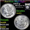 Image 1 : ***Auction Highlight*** 1903-p Morgan Dollar $1 Graded GEM+ Unc By USCG (fc)