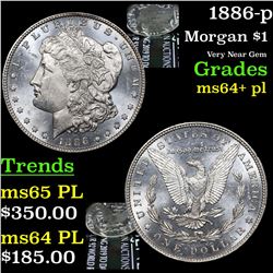 1886-p Morgan Dollar $1 Grades Choice Unc+ PL