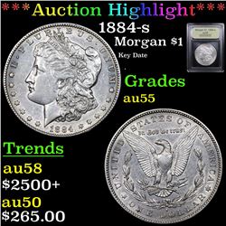 ***Auction Highlight*** 1884-s Morgan Dollar $1 Graded Choice AU By USCG (fc)