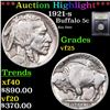 Image 1 : ***Auction Highlight*** 1921-s Buffalo Nickel 5c Graded vf+ By USCG (fc)