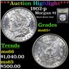 Image 1 : ***Auction Highlight*** 1902-p Morgan Dollar $1 Graded GEM+ Unc By USCG (fc)