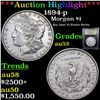 Image 1 : ***Auction Highlight*** 1894-p Morgan Dollar $1 Graded Select AU By USCG (fc)