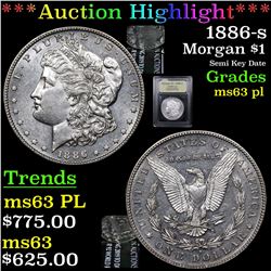 ***Auction Highlight*** 1886-s Morgan Dollar $1 Graded Select Unc PL By USCG (fc)