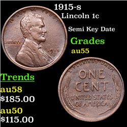 1915-s Lincoln Cent 1c Grades Choice AU