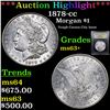 Image 1 : ***Auction Highlight*** 1878-cc Morgan Dollar $1 Graded Select+ Unc By USCG (fc)