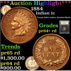 ***Auction Highlight*** 1884 Indian Cent 1c Graded Select+ Proof Rd By USCG (fc)