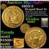 Image 1 : 1803/2 Draped Bust Five Dollar Gold $5 Grades Select Unc