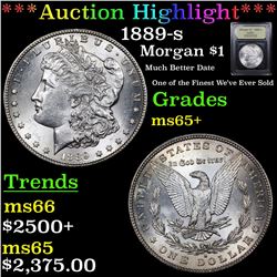***Auction Highlight*** 1889-s Morgan Dollar $1 Graded GEM+ Unc By USCG (fc)