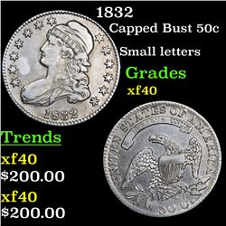 1832 Capped Bust Half Dollar 50c Grades xf