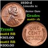 Image 1 : 1920-d Lincoln Cent 1c Grades Select+ Unc RB