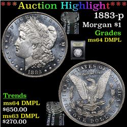 ***Auction Highlight*** 1883-p Morgan Dollar $1 Graded Choice Unc DMPL By USCG (fc)