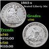 Image 1 : 1863-s Seated Half Dollar 50c Grades vf++