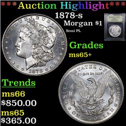 ***Auction Highlight*** 1878-s Morgan Dollar $1 Graded GEM+ Unc By USCG (fc)