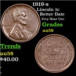1919-s Lincoln Cent 1c Grades Choice AU/BU Slider
