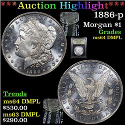 ***Auction Highlight*** 1886-p Morgan Dollar $1 Graded Choice Unc DMPL By USCG (fc)
