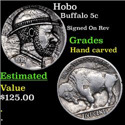 Hobo Buffalo Nickel 5c Grades Hand Carved