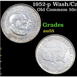 1952-p Wash/Car Old Commem Half Dollar 50c Grades Choice AU
