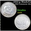 Image 1 : 1952-p Wash/Car Old Commem Half Dollar 50c Grades Choice AU