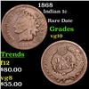 Image 1 : 1868 Indian Cent 1c Grades vg+