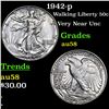 Image 1 : 1942-p Walking Liberty Half Dollar 50c Grades Choice AU/BU Slider