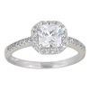 Image 1 : Sterling Silver MM Princess Cut Engagement Ring Size 7