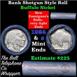 Buffalo Nickel Shotgun Roll in Old Bank Style 'Bell Telephone'  Wrapper 1924 & s Mint Ends