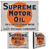 Image 1 : Gulf Supreme Motor Oil Porcelain Flange Sign