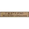Image 1 : T.M. Stevens Grocery Painted Wood Sign
