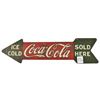 Image 1 : Ice Cold Coca-Cola Sold Here Arrow Sign