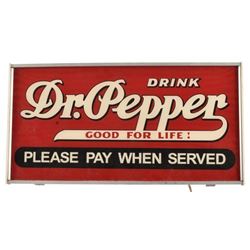 Vintage Dr Pepper Lighted Sign