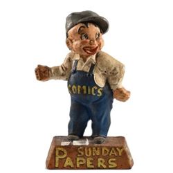 Cast Iron Newspaper Boy Doorstop