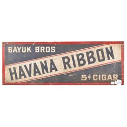 Havanna Ribbon CIgars Painted Wood Sign