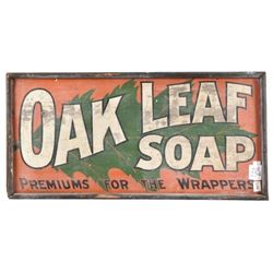 Oak Leaf Soap Painted Tin Sign