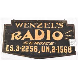 Wenzel's Radio Service Wooden Sign