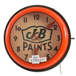 J-B Paints Neon Advertising Clock