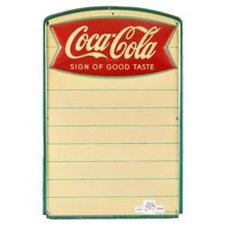 Coca-Cola Tin Menu Sign