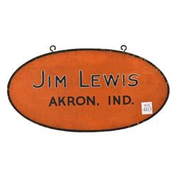 Jim Lewis Painted Wood Sign