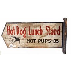 Hot Dog Lunch Stand Painted Wood Sign