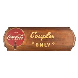Coca-Cola Couples Only Wood Sign