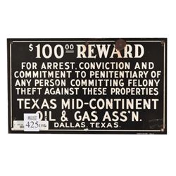 Texas Mid Continent Oil & Gas Ass'n Reward Sign