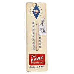 Red Hawk Work Clothes Advertising Thermometer