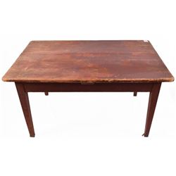 Red Painted Farm Table