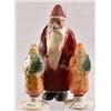 Image 1 : Antique Paper Mache Santa Clause & 2 Vintage Bulbs