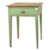 Image 1 : Antique One Drawer Green Side Table