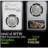 Image 1 : NGC 1947-d BTW Old Commem Half Dollar 50c Graded  ms63 By NGC