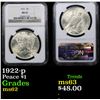 Image 1 : NGC 1922-p Peace Dollar $1 Graded ms62 By NGC