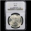 Image 2 : NGC 1922-p Peace Dollar $1 Graded ms62 By NGC