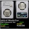 Image 1 : NGC 1953-d Wash/Car Old Commem Half Dollar 50c Graded ms65 By NGC